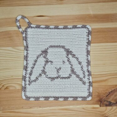 Häkelanleitung Topflappen "Hasenkopf"