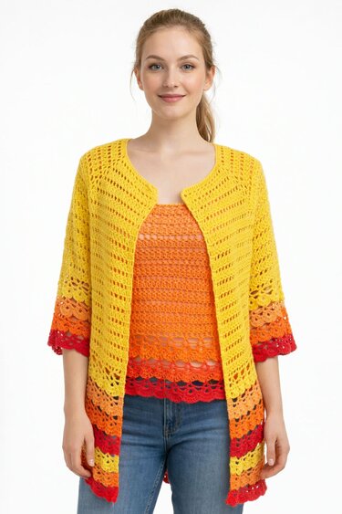 Häkelanleitung Twin Set Flamenco / 2 Anleitungen