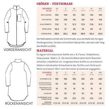 Fleecemantel FRAU MOA | eBook - Nähen