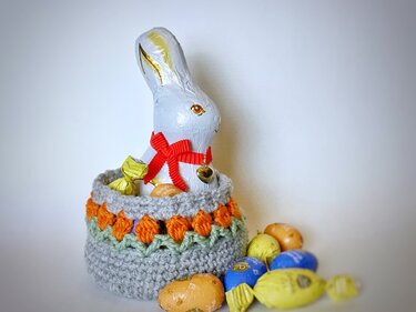 Kleines Tulpen-Körbchen, kostenlose Häkelanleitung