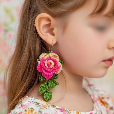 Crochet Flower Earrings Pattern