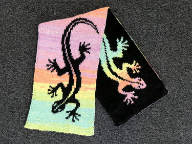 Doubleface Gecko-Schal - Stricken