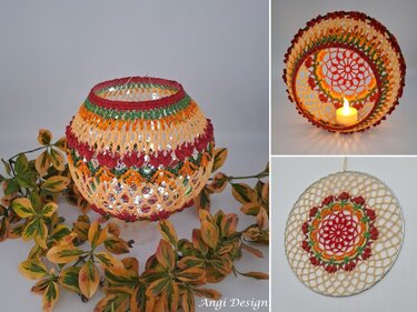 Häkelanleitung Blütenkugel & Mandala, Lampion mit Blüten, Tischdeko