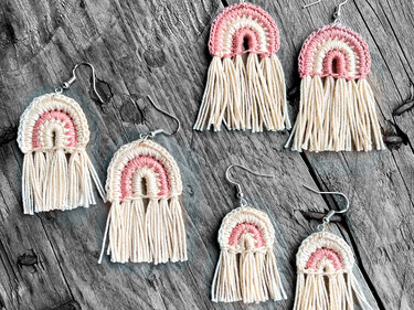 Häkelanleitung Ohrringe Boho-Regenbogen/1 Anleitung - 2 Größen