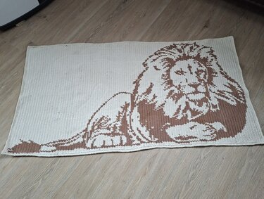 Teppich /Bettvorleger Löwe Häkelanleitung Tapestry Technik