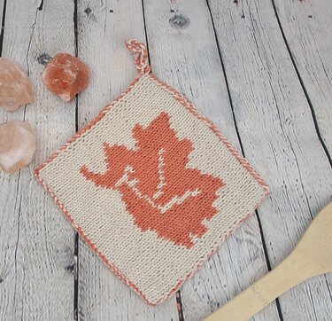 Herbstlicher Topflappen in Double-Face, inkl. Doubleface-Tutorial - Stricken