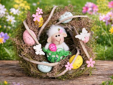 Schaf Anhänger oder Dekofigur Ostern Frühling komplett gehäkelt - Häkeln