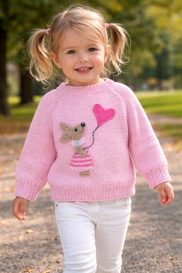 Pullover - RVO mit Hase und Herz Applikation - in 2 Größen - Bild 5