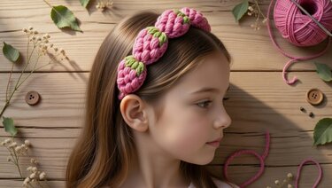 Crochet Strawberry Hair Band Pattern &ndash; PDF + Video Tutorial (English Only)