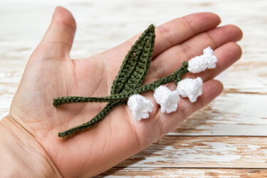 Maiglöckchen gehäkelt Applikation - Häkeln