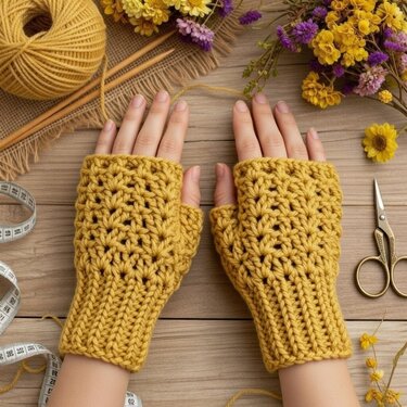 Crochet Fingerless Gloves Pattern – Easy PDF + Video Tutorial
