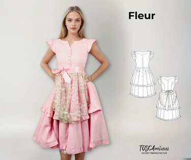 Schnittmuster Dirndl Fleur Gr. 34-54 - Leinenkleid - Nähen