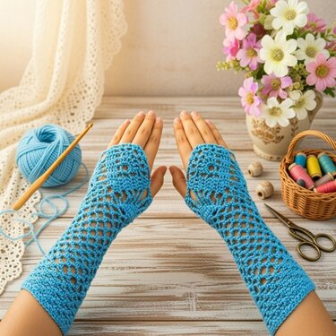 Crochet Fingerless Gloves Pattern – PDF + Video Tutorial, Easy Winter Mitte