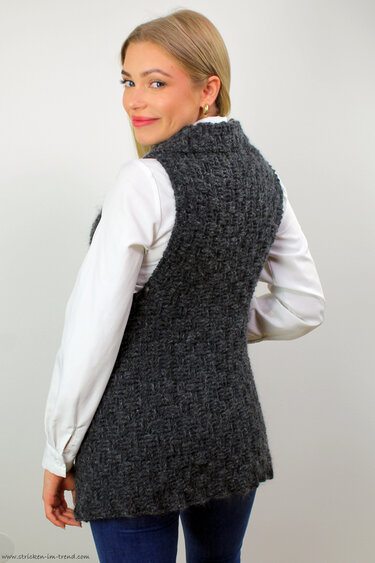 Crochet Pattern for Vest | Peek-a-Boo Button Wrap #3 | Merino Super Kid #6 - Image 4