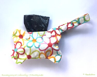 WALKIES BONE V1 Poo Bag Pouch, with facing. Sewing Pattern