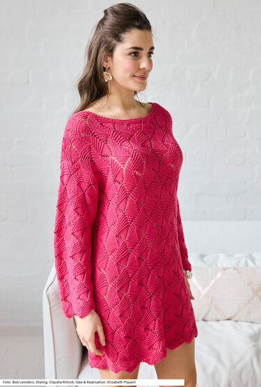 Kleid mit Ajourmuster - Stricken