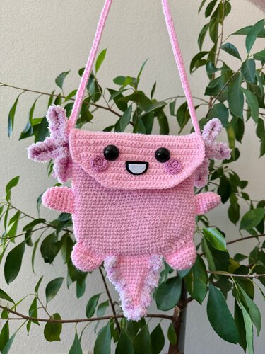 Axolotl Bag, kawaii Bag - Crochet