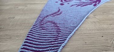 Mermaid, Shadow Knitting, Illusion Knitting, Motif Shawl