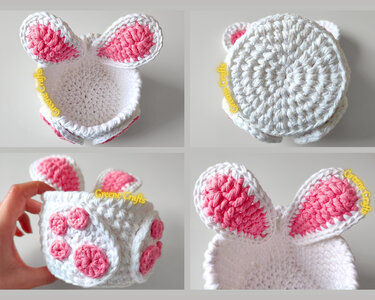 Easter Bunny Basket and Eggs - Spring Crochet Pattern