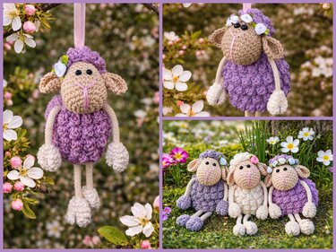 Schaf mit Baumelbeinen zum Hängen oder Stellen Frühling Ostern