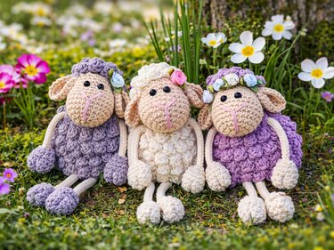 Schaf mit Baumelbeinen zum Hängen oder Stellen Frühling Ostern - Bild 17