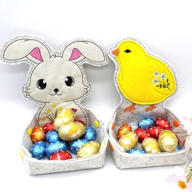 Stickdatei ITH Körbchen Ostern Hase Küken 18x30cm - Sticken