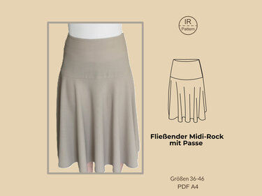 Fließender Rock mit Passe Schnittmuster und Nähanleitung