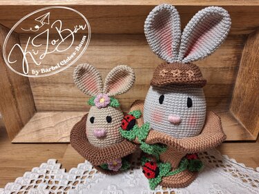 Hasenkörbchen mit Geschenkfach - Häkelanleitung für niedliche Osterdeko