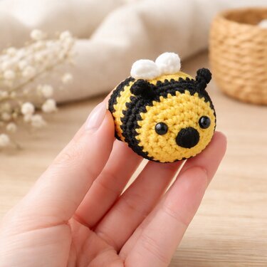 Häkelanleitung kleine Hummel, Amigurumi, Schlüsselanhänger, Hummel häkeln