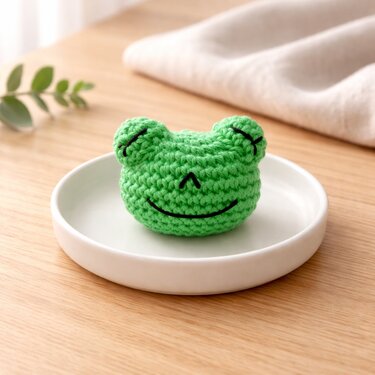Crochet Pattern Frog Pendant, crochet Frog Head