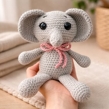 Häkelanleitung Elefant Elli, Amigurumi, Elefant häkeln
