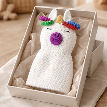 Häkelanleitung Einhorn Knistertuch, Schmusetuch häkeln