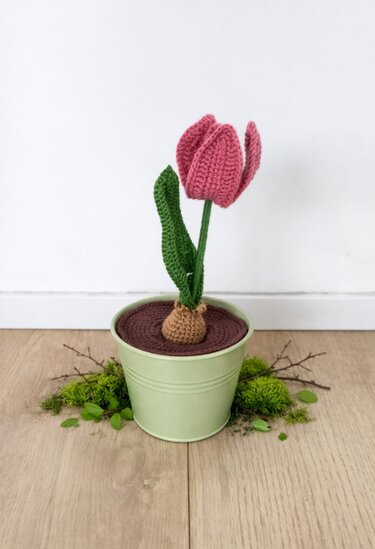 Häkelanleitung Topfblume "Lente" - Frühlingsblume im Topf