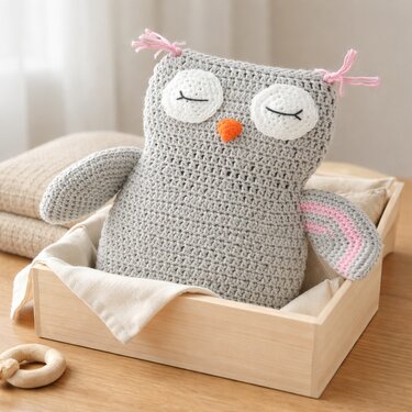 Häkelanleitung Eule Knistertuch, Schmusetuch häkeln