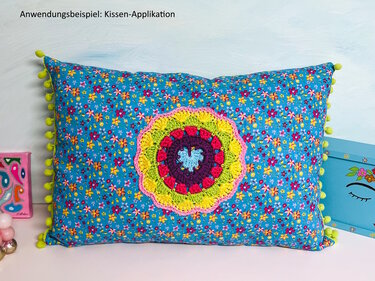 Crochet Pattern Heart Mandala, Boho Living Decor, Coaster with heart motif