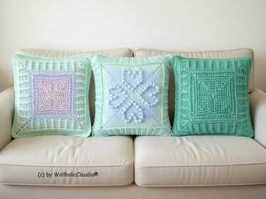 Häkelanleitung Kissen/ Kissenbezug "Herzstück" - passend zur Decke