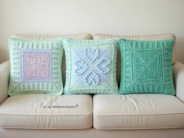 Häkelanleitung Kissen/ Kissenbezug "Herzstück" - passend zur Decke