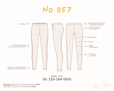 Mid Rise Leggings – Girl 110–164 - Sewing