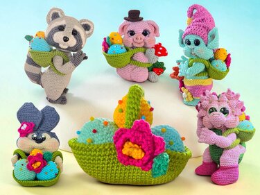 Crochet pattern Easter basket / Backpack / Pin cushion