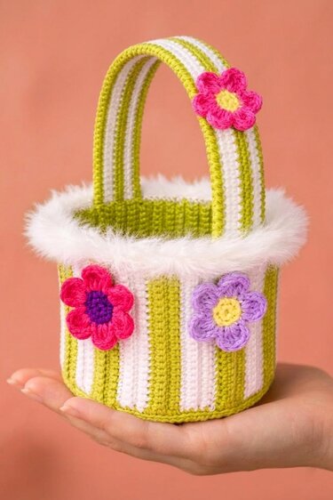 Little Basket - crochet pattern - mini basket - charming easter decoration