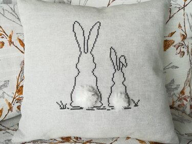 Kreuzstichvorlage Hasen, Osterhasen - süße Häschen für frühlingshafte Deko - Sticken