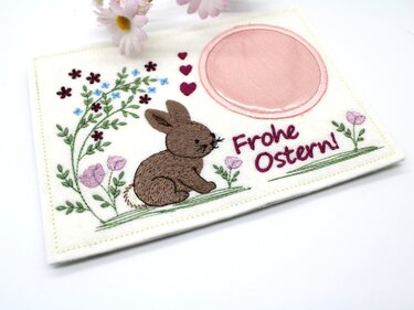 Stickdatei Mugrug Untersetzer Hase Ostern 13x18cm - Sticken