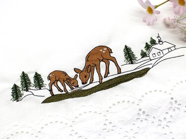 Stickdatei Reh Wald Waldtier - Sticken