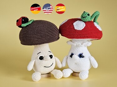 Uschi und Ullrich das Pilzpärchen - Amigurumi Häkelanleitung