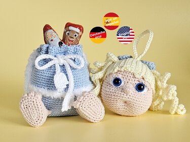 Geschenksäckchen Engel mit Christbaumkugel - Amigurumi Häkelanleitung - Bild 2