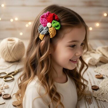 Crochet Fan Hair Clip PDF + Video Tutorial (English Only)