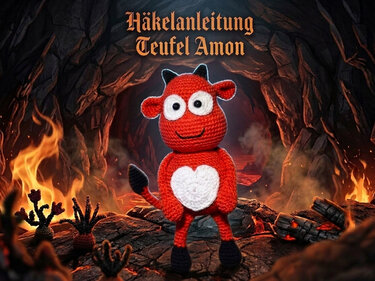 Crochet pattern devil Amon with heart!