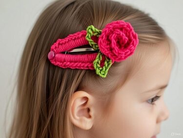 Häkel-Blumen Haarclip PDF Muster + Video (nur Englisch) – nontycrochet - Bild 7