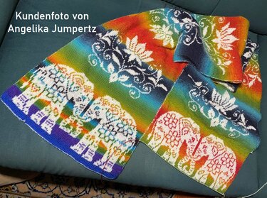 Double sided knitting pattern "Indian Love" - stole / wrap