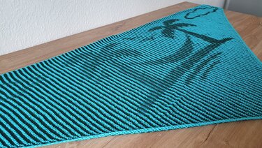 Palmen, Schattenstricken, Illusionsstricken, Motivtuch